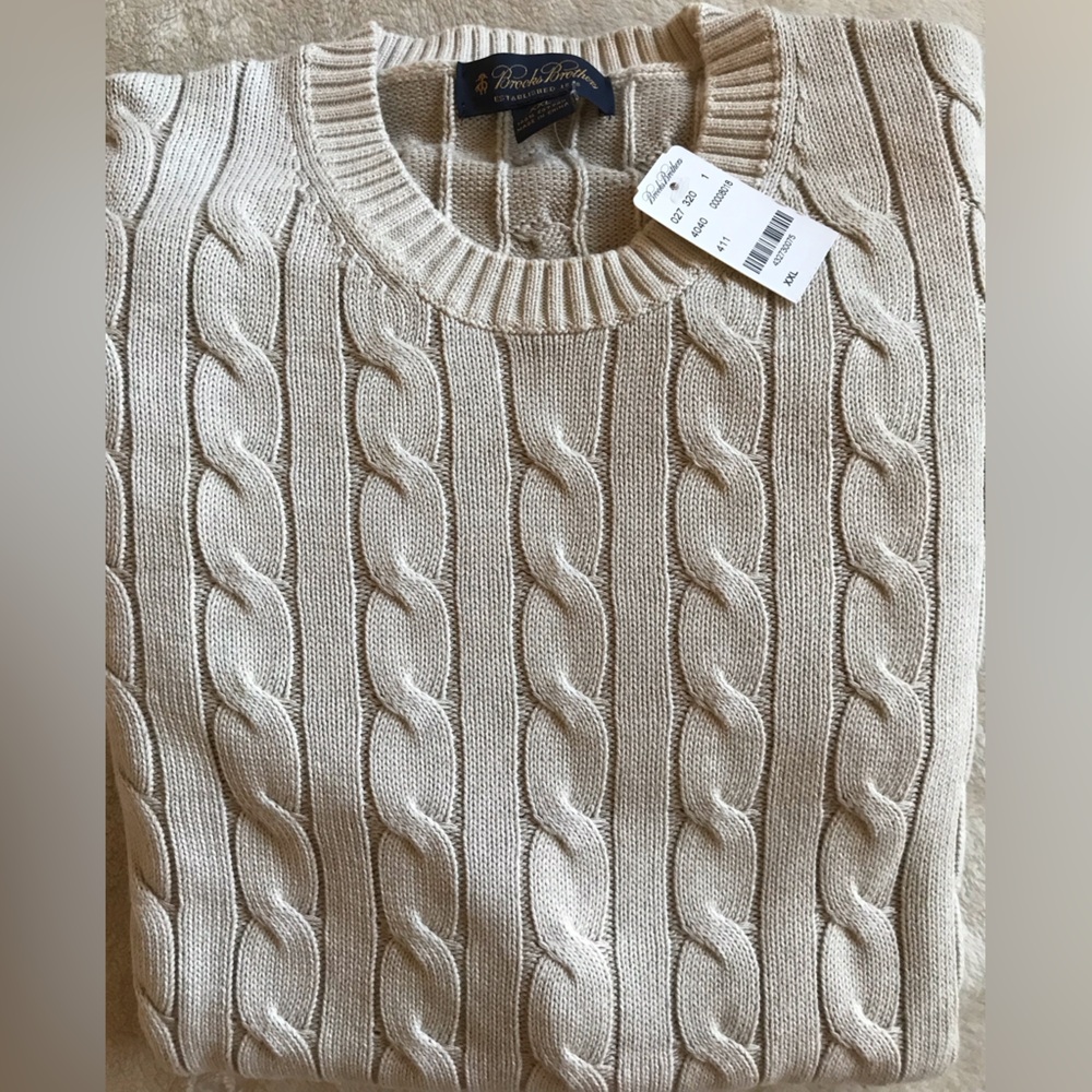 Brooks Brothers Narragansett Washed/Weathered Classic Ivory Sweater